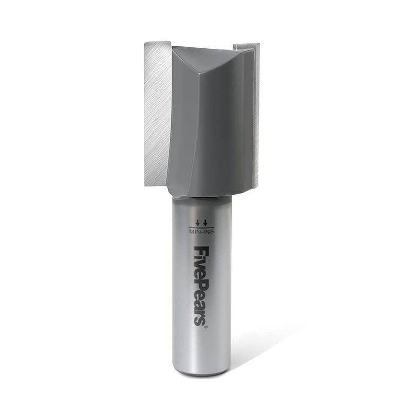 FIVEPEARS Straight Router Bits 1/2 Inch Shank Double Flute, 1 Inch Cutting Diameter, 1-1/4 Inch Cutting Length, Used for Create Groove, Dado or Hollow - Image 1